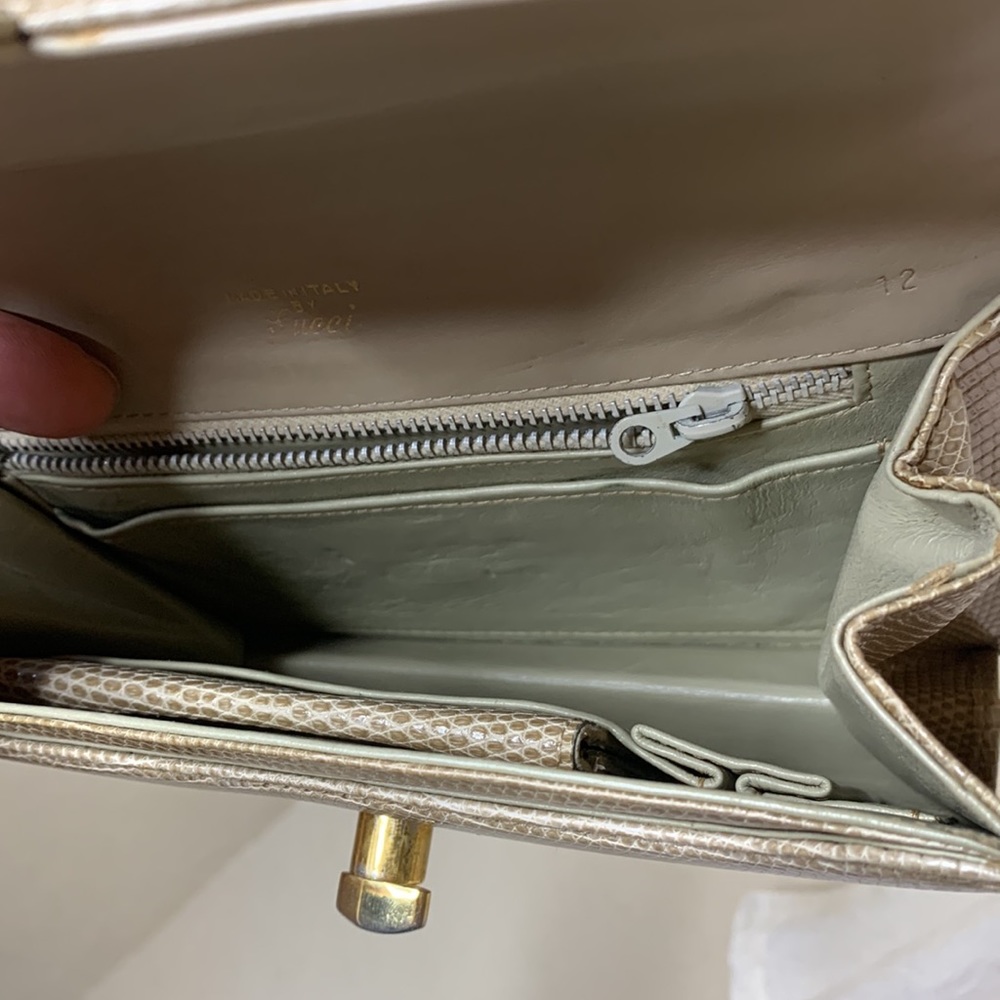 Vintage Gucci Lizard Front Flap Twist Lock Mini Bag - Picture 13 of 15